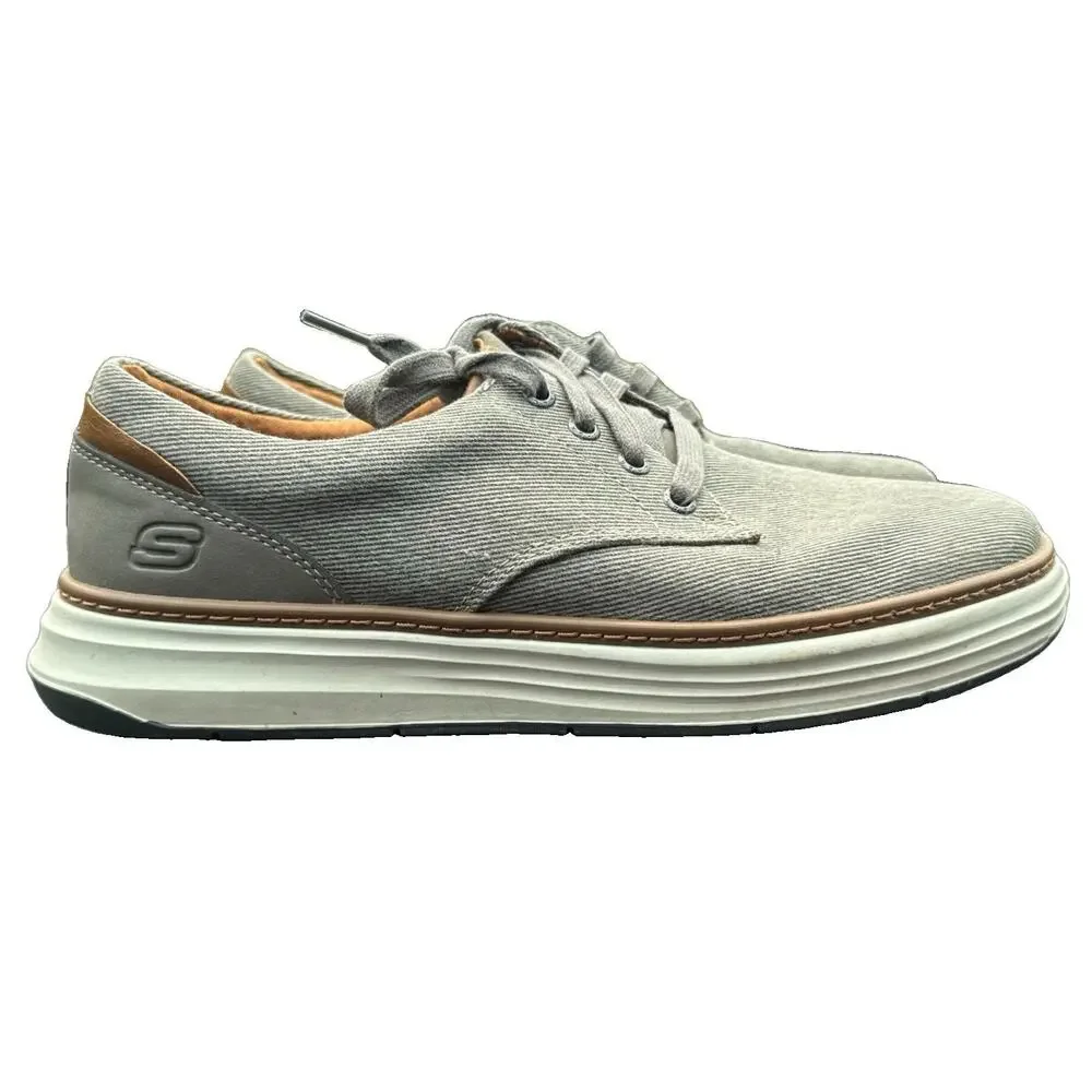 Skechers Classic Fit Men's Shoes with Air-Cooled Memory Foam - Grey, Size 9